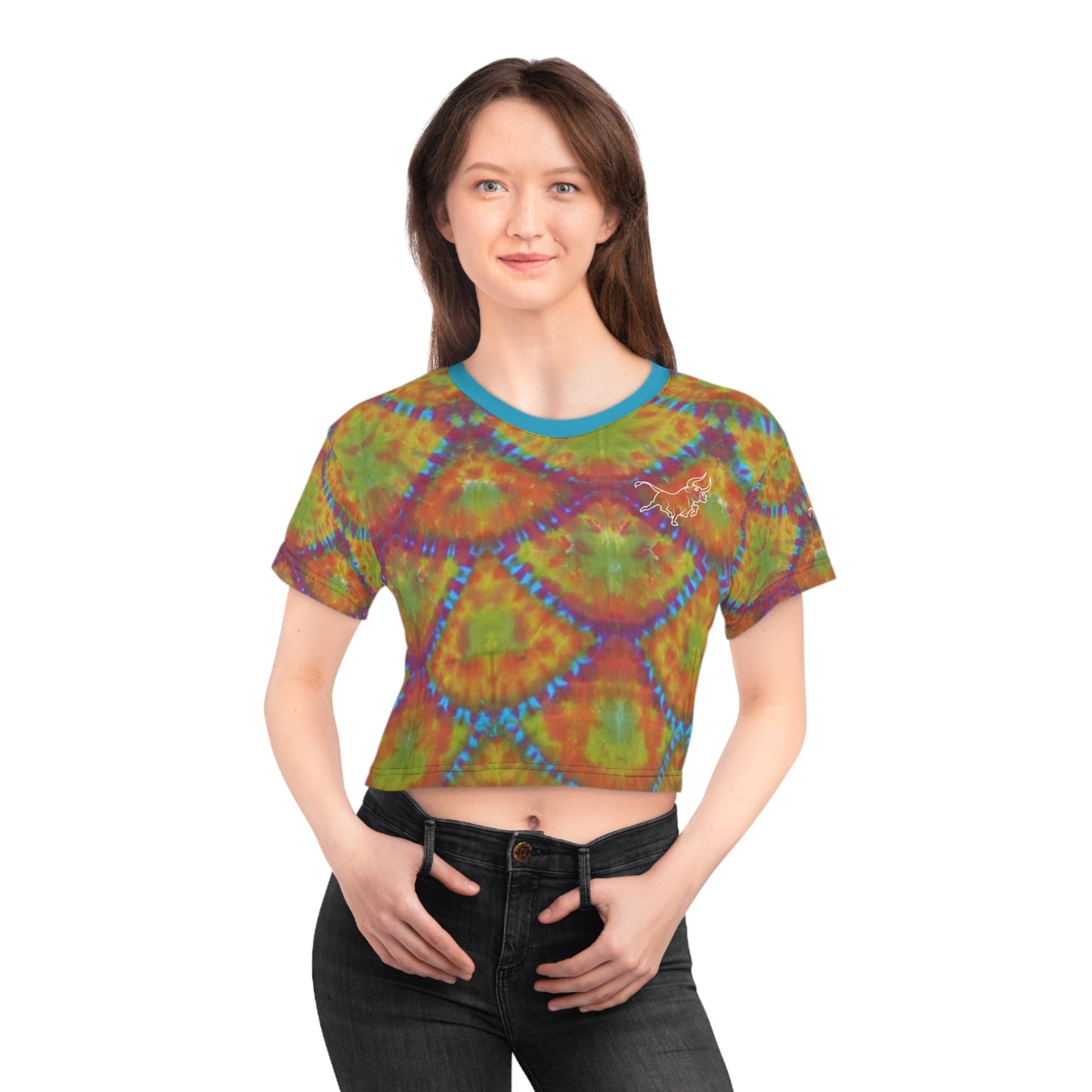 DAB Peacock Summer - Crop Tee (AOP)