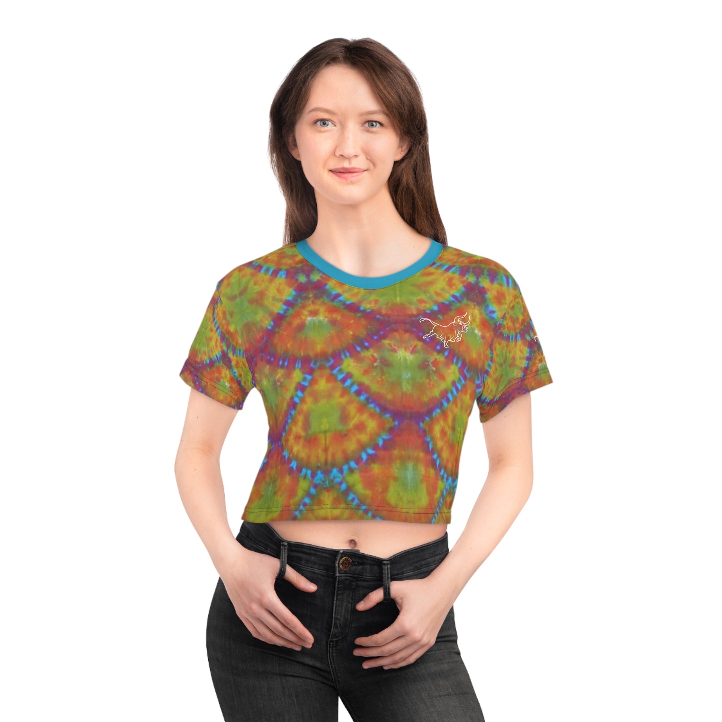 DAB Peacock Summer - Crop Tee (AOP)