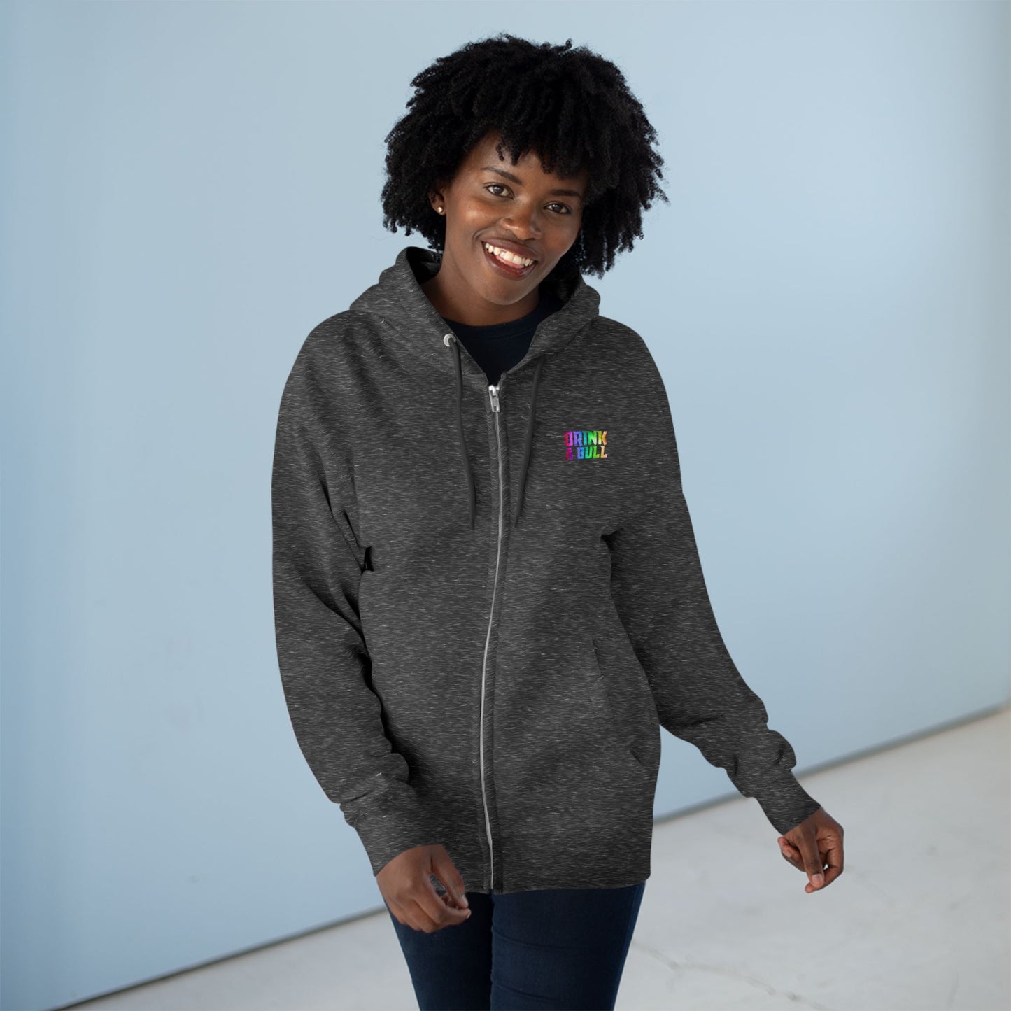 Rainbow Drink a Bull Unisex Zip Hoodie